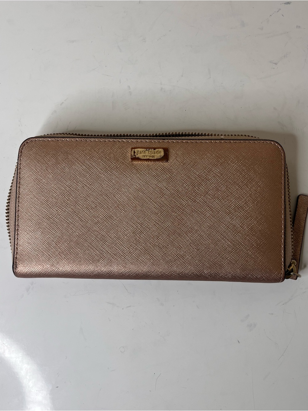 Kate Spade Newbury Lane Neda 
Rose Gold Saffiano Leather Wallet